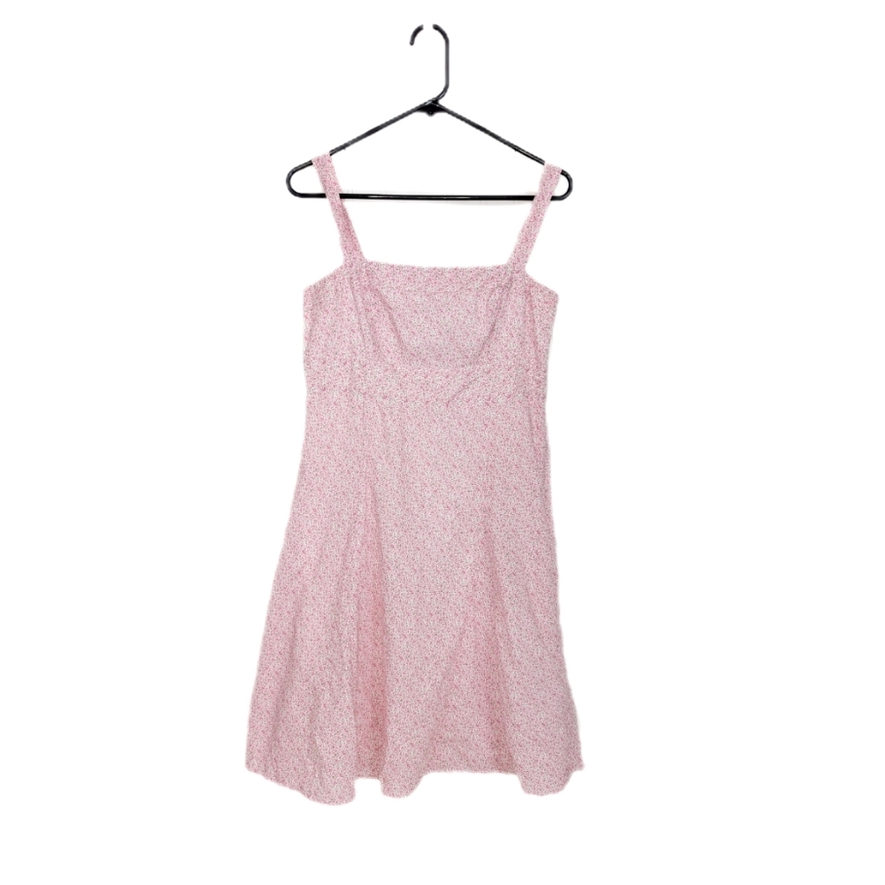 2000's GAP Empire Waist Skater Dress With Pink Ditsy Floral Print